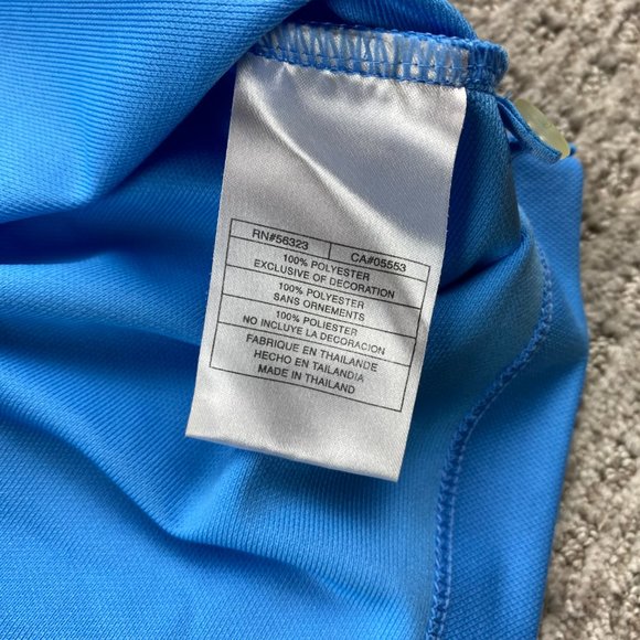Nike Golf Shirt Men Small S Blue White Embroidered Back Collar Swoosh Fit Dry - Picture 4 of 9